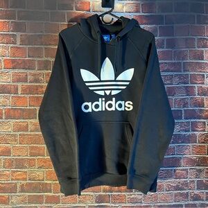 Adidas Black and White Trefoil Hoodie